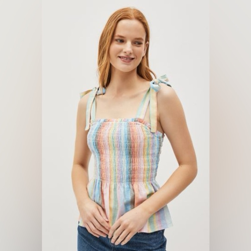 Gap Linen Blend Peplum Top - NWOT